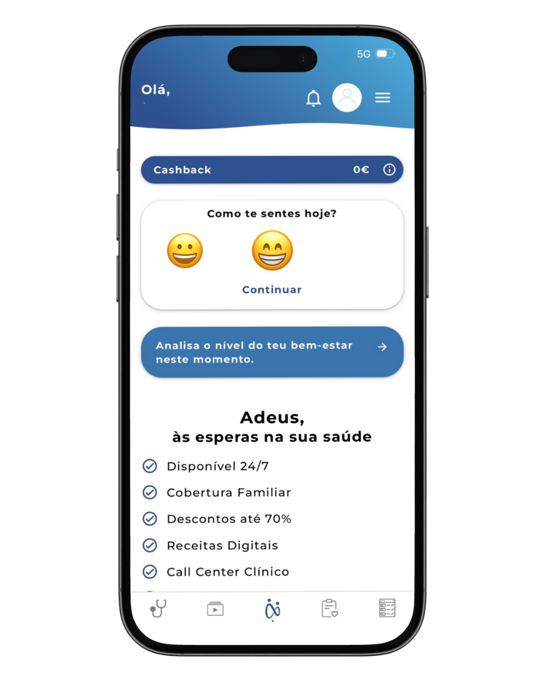 TrueHub: Perfil, Nova marcação e Atos médicos